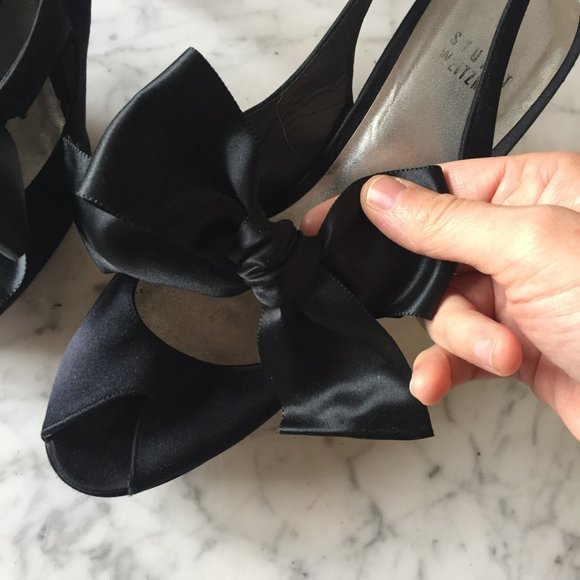 Stuart Weitzman Black Bow Heels - Picture 2 of 5
